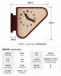挂钟ins风钟表客厅2026新款简约时钟转角双面挂钟艺术三角拐角钟