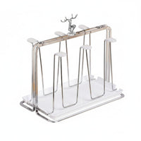 Cup Holder Rack with Tray Cushioning Sleeves Deer Cup Holder Rack Anti Slip Home Organizer