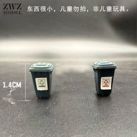 ZWZ Creator 1/64 Scale Hand-Painted Trash Can for Urban Scenes DIY Sand Table Model Accessory