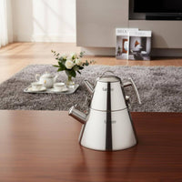 2 Pieces 2.5L 1.0L Kettle Set Easy to Clean Double Kettle Set Fast Boiling