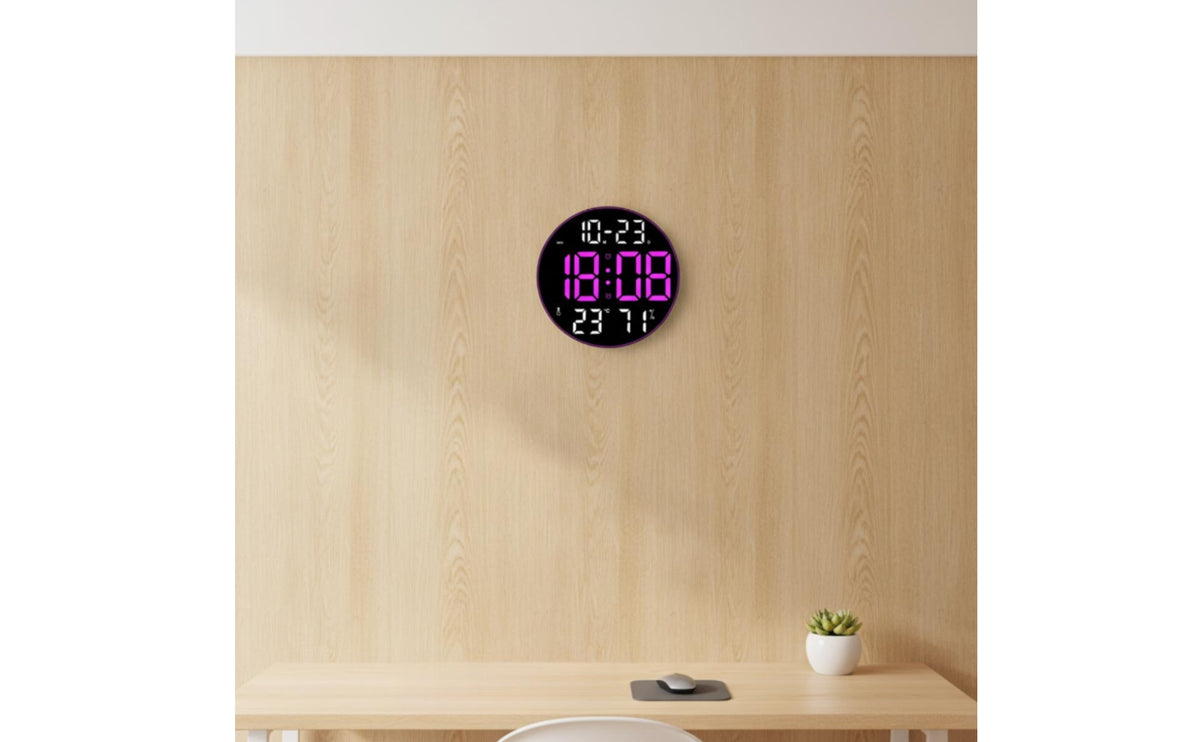 Digital Wall Clock with Temperature Display Large Digital Wall Clock with Date Display Luminous for Home Office