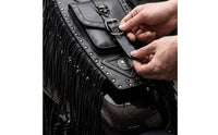 Motorcycle Tank Bag with Rivets Studded Motorcycle Tank Bag with Lanyard Strap-Closure Organizer for Cruisers Riders, Motorcyclists