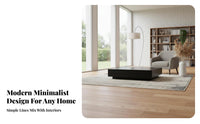 Square Plinth Minimalist Design Coffee Table Nordic Design With Storage for Homeowners, Families, Studio, Lounge Area