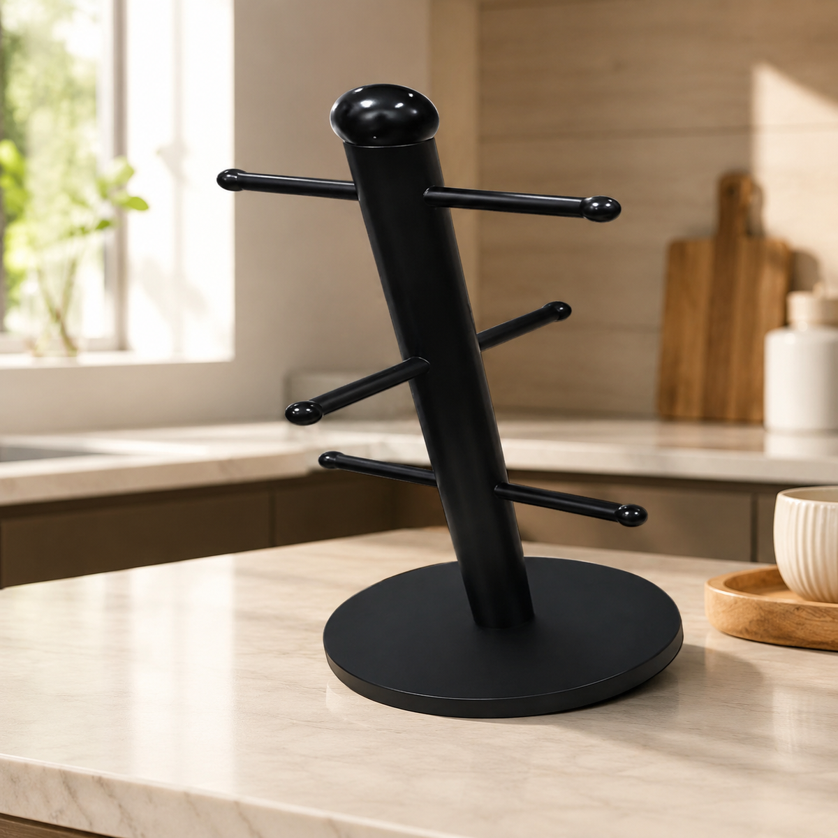 Modern Mug Tree, Freestanding Cup Holder for Coffee Cups, Draining Countertop Mug Tree for Drying Mugs, Space Saving