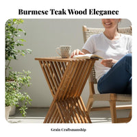 Folding Wooden Lounger Foldable Design Outdoor Furniture Space-Saving for Adults