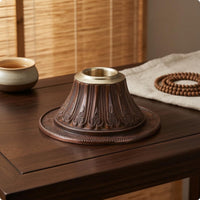 Engraved Prayer Wheel Base Embossed Prayer Wheel Stand Polished Metal-Like