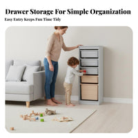 Large Capacity Multi-Bin Storage Unit Space Saving Toy Organizer Easy reach Kids Furniture sturdy Frame for Children, Toddlers, Parents, Playroom, Living Room, Nursery, Daycare