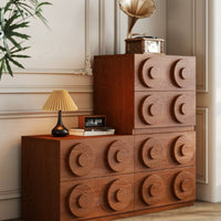 Retro Storage Cabinet Pre-Assembled Vintage Drawer Chest