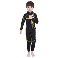 ZCCO新款儿童潜水服连体长袖拉链保暖3mm游泳衣套装潜水服
