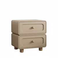 Streamlined Contemporary Design 2-Drawer End Table space-saving Size Nightstand Rounded Corners Storage Cabinet Multi-Purpose for Apartment Dwellers, Homeowners, Bedroom, Small Spaces, Dorm Room, Entryway