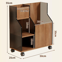 Wheeled Storage Rack Rectangular Exercise Mat Rack Multi-Purpose