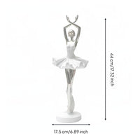 Ballerina Figurine Elegant Design Ballet Statue Artistic Decor Dancing Girl Ornament for Girls, Dancers, Living Room, Office Desk, Bookshelf
