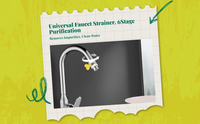 Universal Faucet Water Strainer, 360° Rotatable Sink Extender, Multi-Stage Filtration, Suitable for Kitchen & Bathroom