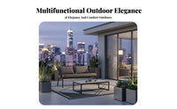 4 Pieces 4-Piece Woven Sofa Set Waterresistant Outdoor Furnishing weather-resistant Resistant for Families, Hosts, Sunroom