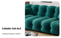 Space-Saving Button-Tufted Sofa Bed Multi-Function Design-Purpose Design Button-Tufted Daybed Adjustable Backrest Living Room Furniture Luxuriously Soft Comfort for Small Apartment Dwellers, Students, Homeowners, Guesthouse, Home Office