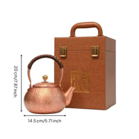 Copper Teapot Traditional Teapot with Lid Heat-Resistant for Collectors