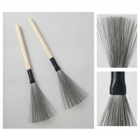 Drum Brushes Articulate Drum Brushes with Wood Handle Wire Brush with Wooden Grip Natural Feel Percussion Lightweight