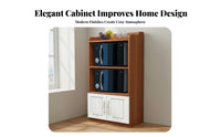 Coffee Bar Cabinet Freestanding Pantry Cabinet Kitchen Baker's Rack Microwave Stand Engineered Wood Structure Suitable for Home Organization Dining Room Entryway