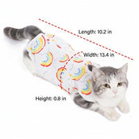Cat Recovery Suit and Sterilisation Suit, Full Body Sleeveless Post Surgery Protector with Fasteners, Anti Licking Pyjamas for Recovery