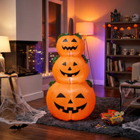 Halloween Inflatable Pumpkin Outdoor Stacked Pumpkins Jack-O'-Lantern Yard Decoration Seasonal Pumpkin Stack Festive for Lawn