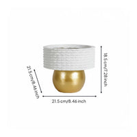 Gold Hollow Vase Glossy Finish Home Decor Easy to Clean for Hotel