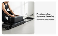 Full-Body Workout Foldable Pilates Reformer Adjustable Resistance Pilates Core Bed Effortless Gliding Aluminum Reformer Machine Easy Assembly for Adults, Advanced Users, Beginners, Strength Training, Gym