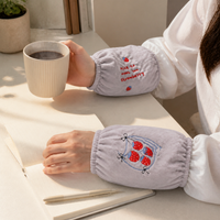 Winter Plush Arm Sleeves for Women, Cute Office Anti-dirty Cuffs