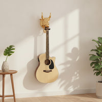 Decorative Guitar Hanger with Bull-Head Design Versatile Bull Head Guitar Hanger Multi-Functional Wall Ukulele Holder Strong for Home Studios, Music Rooms