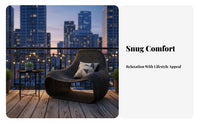 Low-Outsideside Line Woven Chair Minimalist Design Woven Contoured Armchair Weather-Resistant Breathable Weave for Garden, Patio