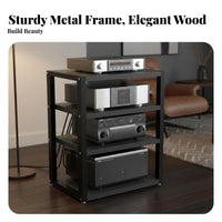 Stable and Sturdy Amplifier Stand Thickened Shelves Desktop Amplifier Rack Heavy Duty Audio Component Rack Large Capacity for Home Theater Enthusiasts, Audiophiles, Studio, Living Room