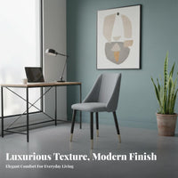 Upholstered Side Chair with Metal Legs Light Luxury Design for Homeowners