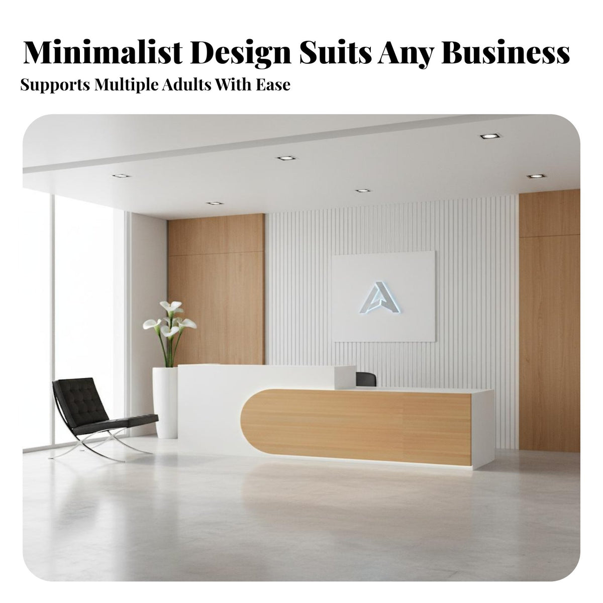 Minimalist Ier Stand Stable and Sturdy Modern Reception Desk Easy to Clean Lighted Reception Desk for Receptionists, Retail Store, Lobby, Office