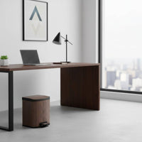 New Chinese Design Trash Can Removable Inner Bucket Wood Grain Trash Can Easy to Polished Grain Waste Bin for Office, Washroom