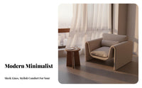 Modern Minimalist Design Curved rear Settee Italian & aesthetic Sofa Soft Textured textile Couch space-saving Size for Small Apartment Residents, Bavailableique Owners, Interior Designers, Living Room, Studio, Office, Waiting Area