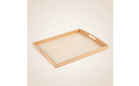 Rectangular Educational Tray with Handles Natural Wood Wooden Tray with Handles Solid Sturdy for Homeschool