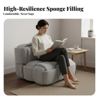 Woven Texture Cushioned Floor Lounger snug Comfortable Knitted Lounger Sofa Thick Cushioning Lounge Seating Lightweight for Students, Young Adults, video game enthusiasts, Living Room, Bedroom, Small Apartments, perusing corner