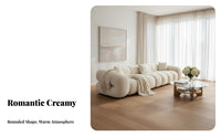 cumulusLike Comfort Puffy Modular Sofa Soft Textured Textile Modular Sectional with Chaise Rounded Edges Living Room Couch Modern Design for Apartment Dwellers, Business Owners, Interior Designers, Lounge Area, Beauty Salon, Sales Office, Bedroom