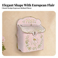 Decorative Post Box Gold Tone Metal Mailbox Shielded Flap