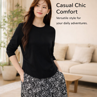 Womens Tops with Pleated Design and Round Neckline for Party and Casual Wear, Plus Size Blouses for UK, Long Sleeve Polyester