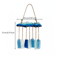 Ocean Glass Wind Chime Handmade Ocean Wave Wind Chime Soothing