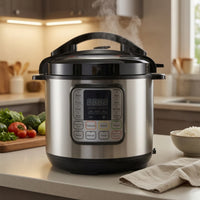 Stainless Steel Electric Pressure Cooker Digital Pressure Cooker with Removable Pot Programmable Multicooker Single-Touch for Home Cooks, Families, Kitchen, Countertop