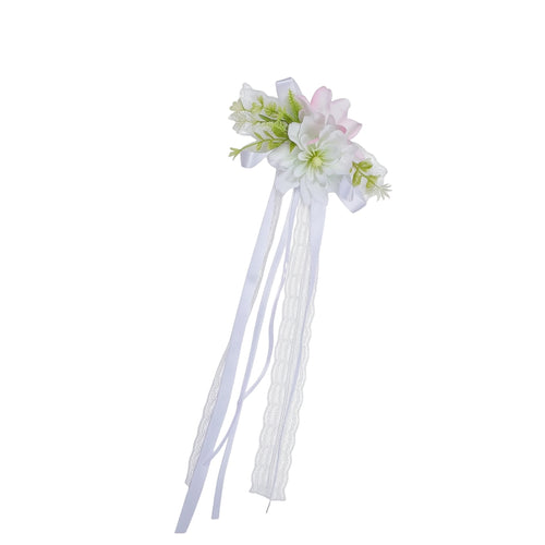 Artificial Flower Decoration with Lace Long-Lasting Bouquet with Ribbon Lifelike