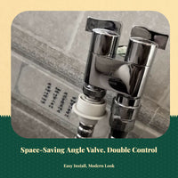 Water Flow Control Valve, Brass Double Outlet Shut-close Valve, Splitter Adapter for Washing Machine, Laundry, Kitchen Sink, Bathroom, Leak-resistant Design