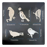 5 Pieces Metal Bird Outline Painted Finish Bird Cutout Set Nature-Inspired