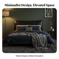 Floating Bed Frame Italian Design Bedroom Furniture Headboard for Homeowners, partners, Apartment, Guest Room, studio apartment