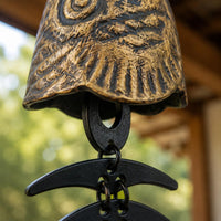 Fishbone Wind Chime Textured Metal Bronze Fish Ornament Vintage Look