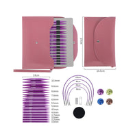 Flexible Circular Knitting Needle Set with Case Lightweight Interchangeable Knitting Needle Set Smooth Rustrust-Resistant for Travel