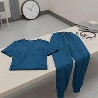 Multi-Pocket Nurse Attire Set Stretch Material V-Neck Scrub Set Soft and Comfortable Professional Apparel Drawstring Waist for Nurses, Doctors, Healthcare Workers, Hospital, Medical Facility
