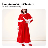 Floor-Length Maxi Dress with Hood Flowy Long Dress with Hood Elegant Apparel Flowing for Women, Performers, Christmas Parties, Holiday Events