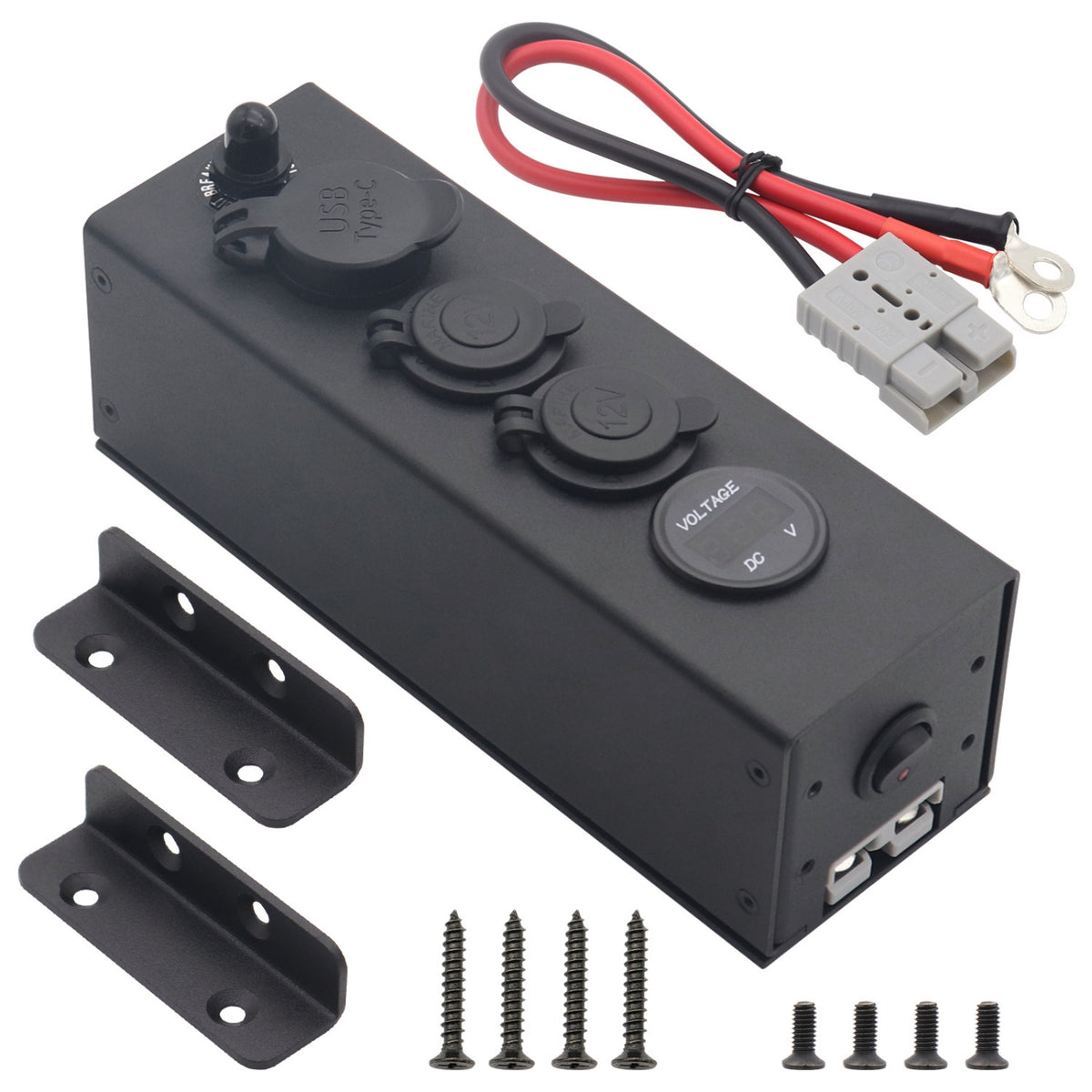 Power Distribution Box Compact Switch Panel Metal for RV Owners, DIYers
